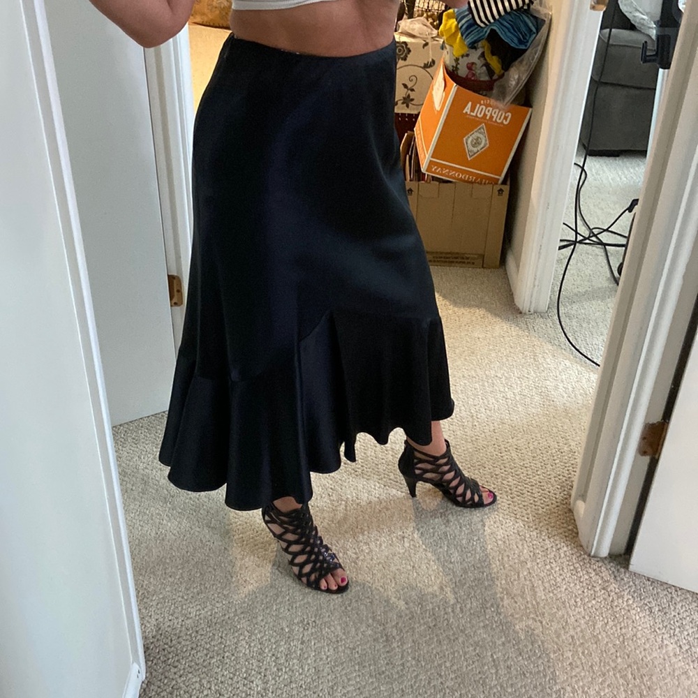 Silk high low skirt